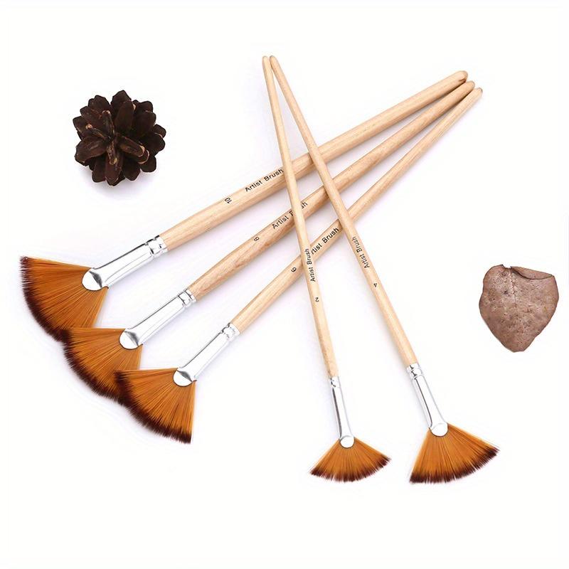 Набор художественных кистей 5 шт./набор, деревянная ручка, кисть из волоса «рыбий хвост», для ручной росписи, акварельные, масляные кисти, школьные принадлежности