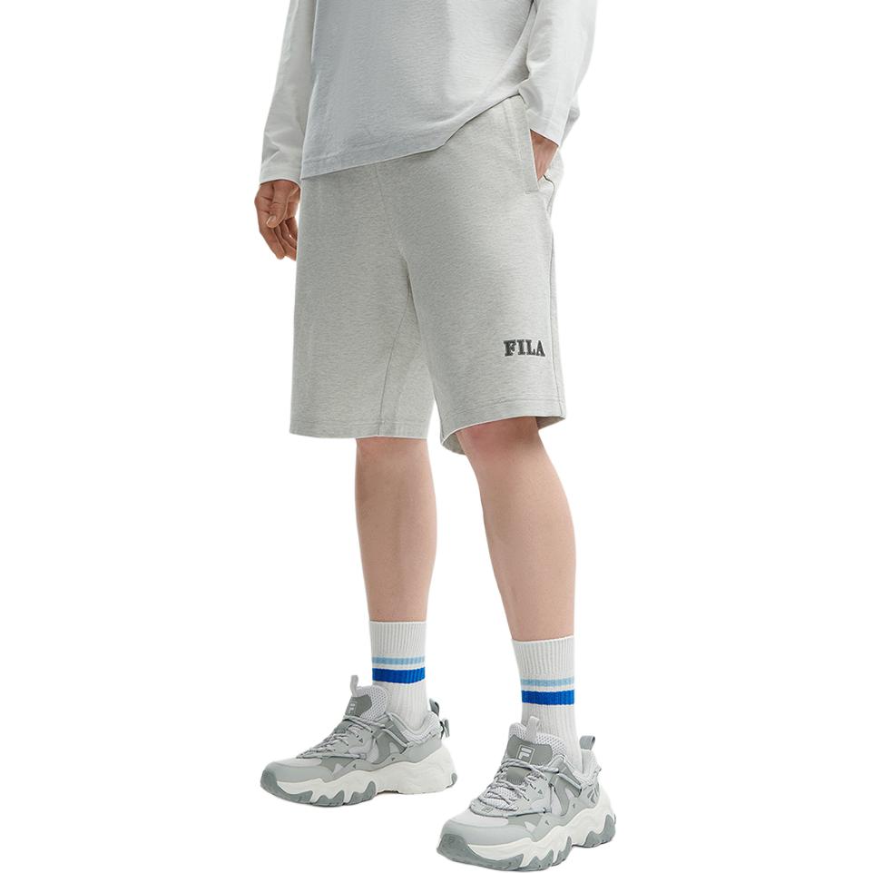 Fila Вязаные Свободные Однотонные Повседневные Шорты Мужские Шорты Цвет Слоновой Кости Цветочно-Серый F51M429601F-MG