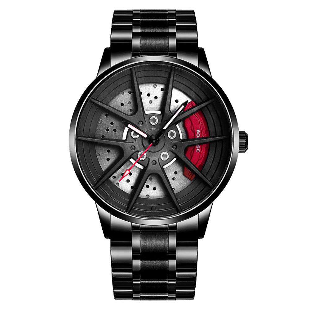 Повседневные мужские часы, деловые часы, контурные часы, спортивные часы, кварцевые часы, часы с полым механизмом, часы из нержавеющей стали