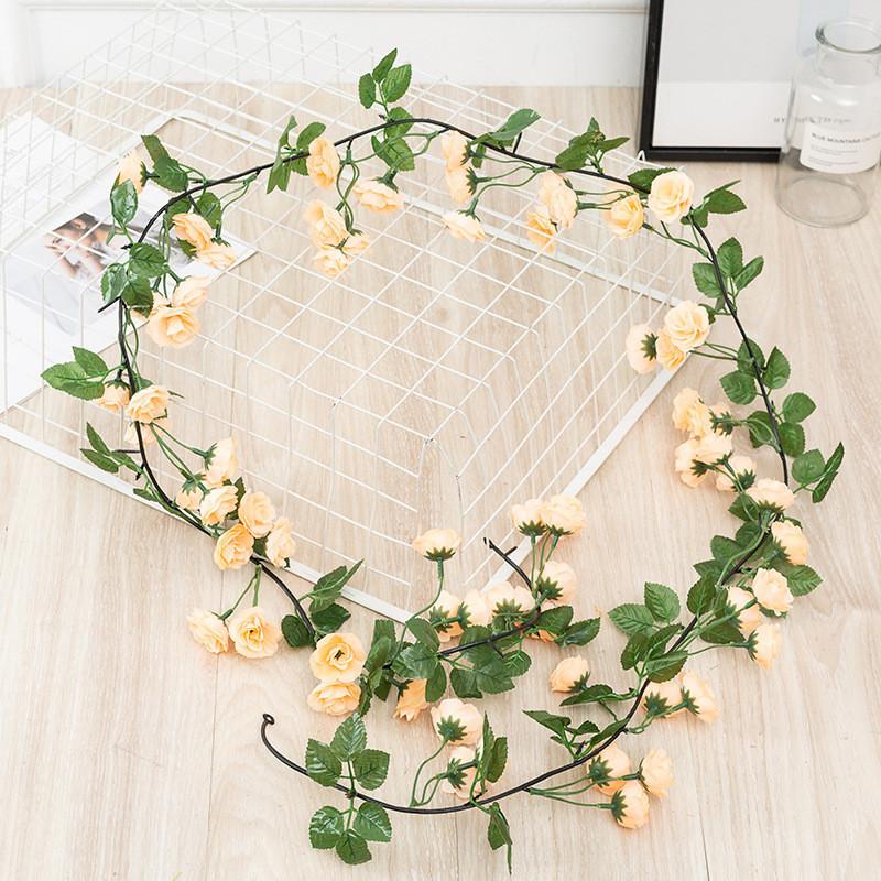 Luxurious 69-head Artificial Rose Vine For Wedding And Home Decor Champagne Color