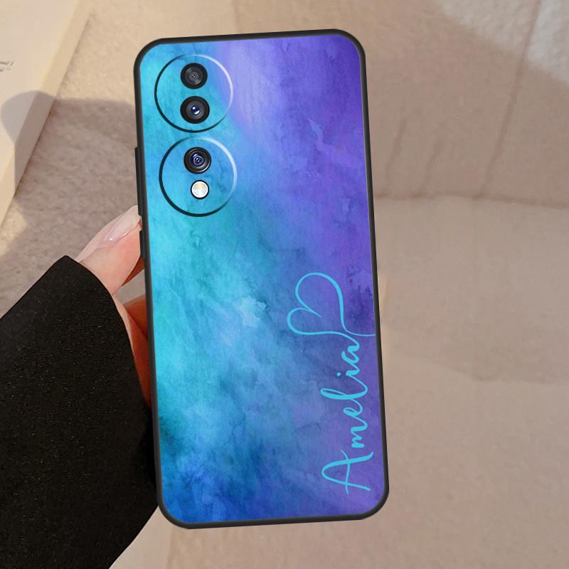 Персонализированный акварельный чехол-сердечко с именем для Honor Magic 5 Pro 50 70 90 Lite Honor 8X 9X X9b X9a X8a X7a X6a X6 X7 X8 X9 Чехол