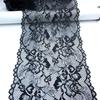 18.5cm Wide Black Stretchy Spandex Lace, Scalloped Elastic Mesh Lace Fabric for Lingerie, Bra, Underwear, Sewing & Crafting