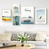 Красивый морской пейзаж в скандинавском стиле, холст, картина, пляжное здание, настенные художественные постеры, ананасовый камень, морские картины для комнаты, домашний декор
