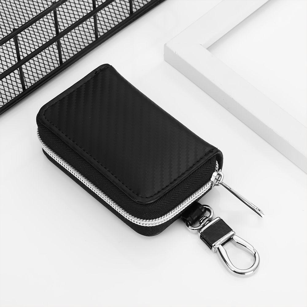 Keyless PU Zipper Bag Faraday Cage RFID Blocking Bag Signal Blocker Case Car Key Signal Shielding