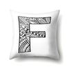 Polyester Pillow Case Pencil Drawing Geometric Decorative Print 26 English Letters Pillow Cushion Cover Simple