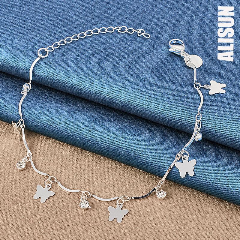 925 Sterling Silver Butterfly AAA Zircon Bracelet Fashionable Wedding Jewelry