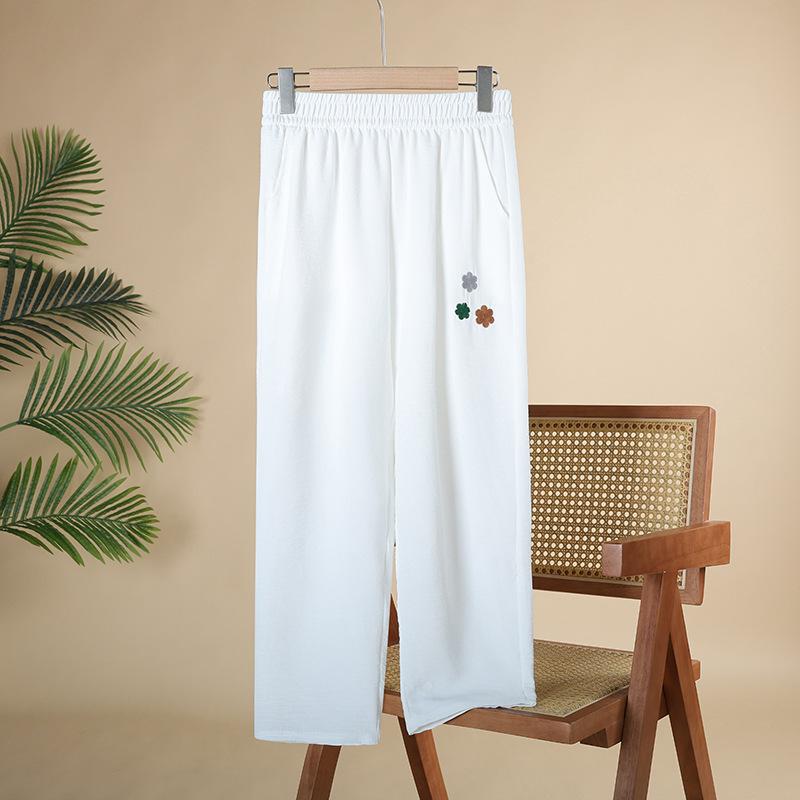 Летние брюки с высокой талией, брюки «девять десятых», женские свободные брюки-гарлем больших размеров, эластичные брюки для отдыха