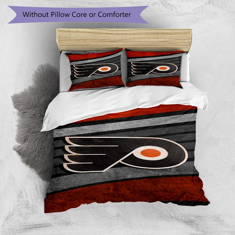 Flyers Hockey Team Design Bed Bedding Set 1 Duvet Cover + 2 Pillowcases Soft Breathable Household Bed Linens