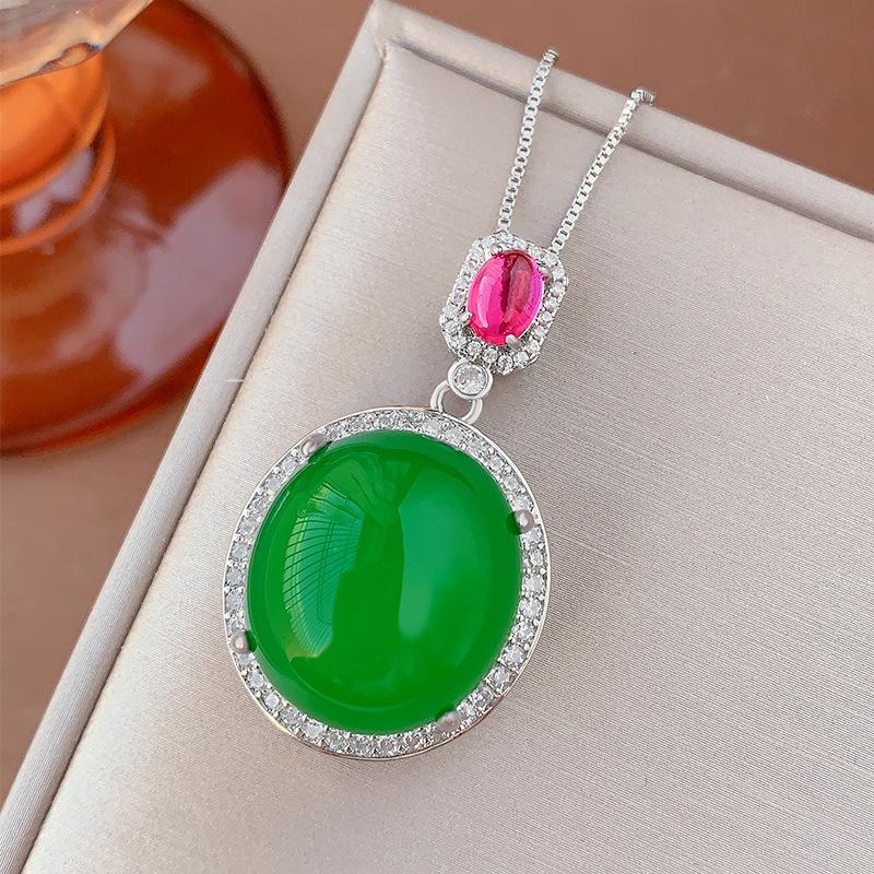 Jewelry Simulation Pigeon Blood Red Corundum Blue Spinel Plain Surface Retro Pendant Main Stone 18 * 20