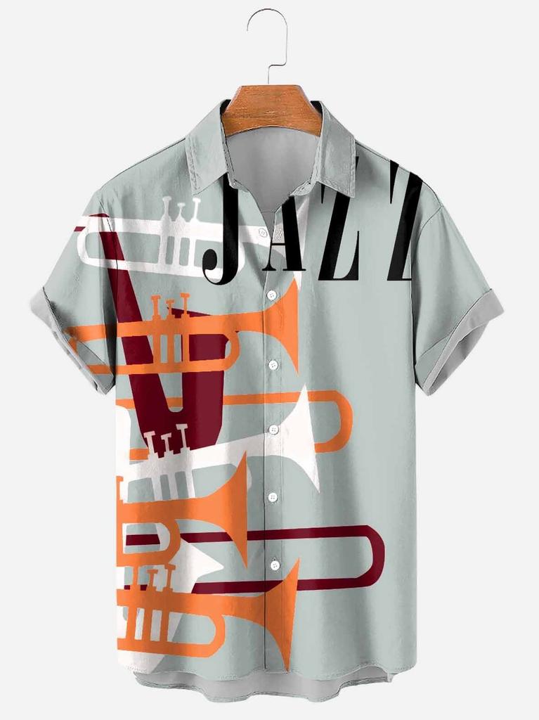 European And American Independent Station Casual Fashion Shirt 3D Printed Hawaii Seaside Vacation Short-Sleeved Top