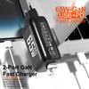 Зарядное устройство GaN USB Type C 65 Вт, быстрое зарядное устройство PD 45 Вт QC3.0, быстрое зарядное устройство USB C Type C для ноутбука Macbook, iPad, планшета iPhone 15, Samsung