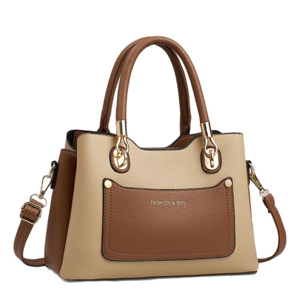 Новая сумка с многослойным дизайном, контрастной расцветкой, большой вместимости, простая наплечная сумка высокой ценности, многофункциональная сумка через плечо, модная