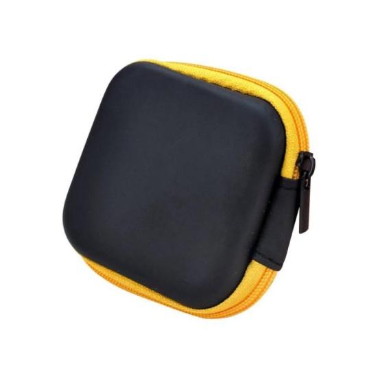Square Mini Universal Zipper Earphone Cable Data Cord Storage Bag Case Pouch