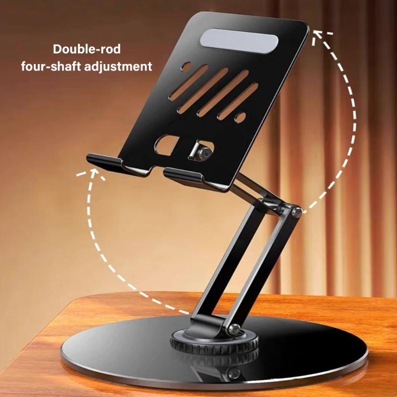 Алюминиевая металлическая подставка-стойка для планшета с вращающимся на 360 градусов основанием, регулируемая, подходит для видеоконференций, просмотра фильмов