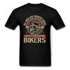 Vintage Motorcycle Skull Tshirt All Men Are Created Equal Then A Few Become Bikers Summer Motorbike Tops & Tees New
