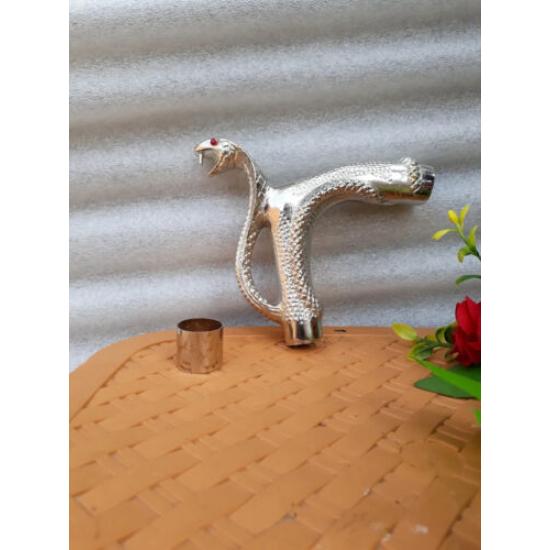 Серебряная латунная ручка Cobra Отделка головки для трости Wood Canes Style