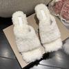 Fur Women High Heels Slippers Winter Dress Cotton Shoes Winter Designer Woman Pumps 2025 New Luxury Zapatos De Mujer