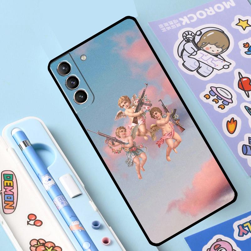 Cartoon Angel Baby Printing Case For Samsung Galaxy S23 S22 Ultra S21 Plus S8 S9 S10 Note 10 20 Ultra S20 FE S21 FE Cover