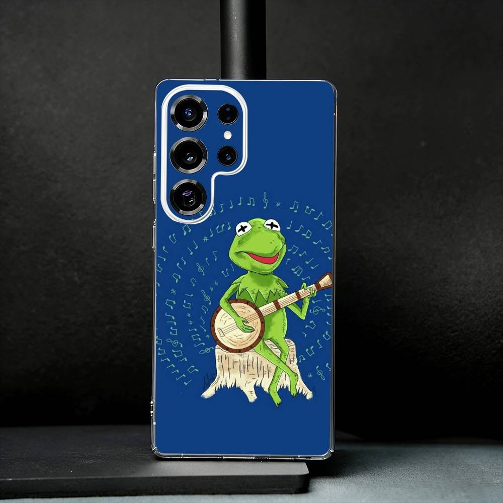 K-Kermit-t the frog Cute Phone Case For Samsung S25,S24,S21,S22,S23,S30,Ultra,S20,Plus,Fe,Note,10,9,5G Transparent Cover