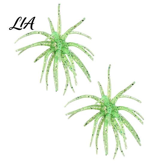 Bionic Soft Bait 2Pcs Sea Urchin Lure, 11cm/10g Floating Topwater Artificial Bait, Fuzzy Lure for Freshwater Saltwater Fishing Tear Resistant Baits