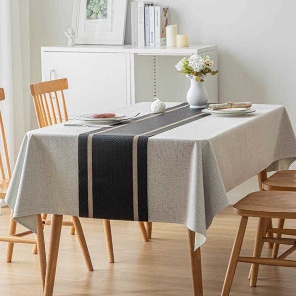 Practical Waterproof PVC Table Runner Stain-resistant Anti Slip Table Cover Oil-resistant Anti-scalding Desk Cover Living Room