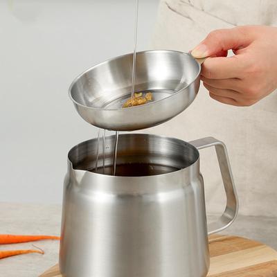 Масляный контейнер Масляный фильтр-горшок Can Multifunctional с ситечком Кухонные гаджеты Large Stainless