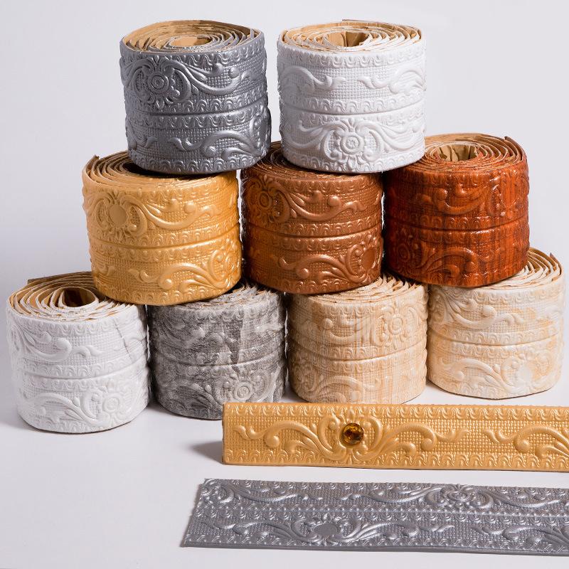 1 шт., пенопластовый плинтус, самоклеящиеся наклейки на стену, линия талии, 3D-тиснение, украшение для дома