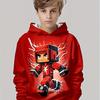 Boys' Fashionable 3D Printed Casual Pullover, Spring and Autumn Long Sleeved Sports Top, Outdoor Style for Children