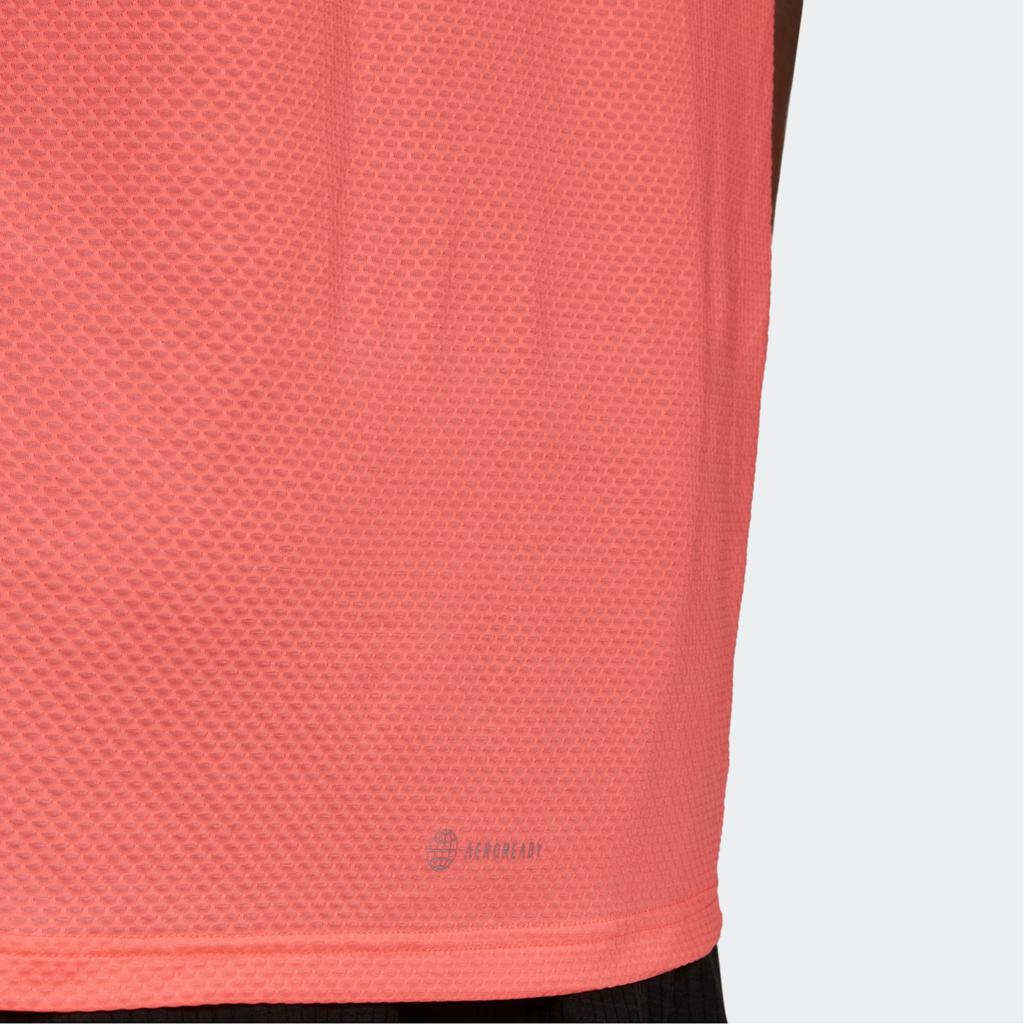 Adidas Мужская футболка с логотипом Own The Run Cooler кислотно-красного цвета HB7459