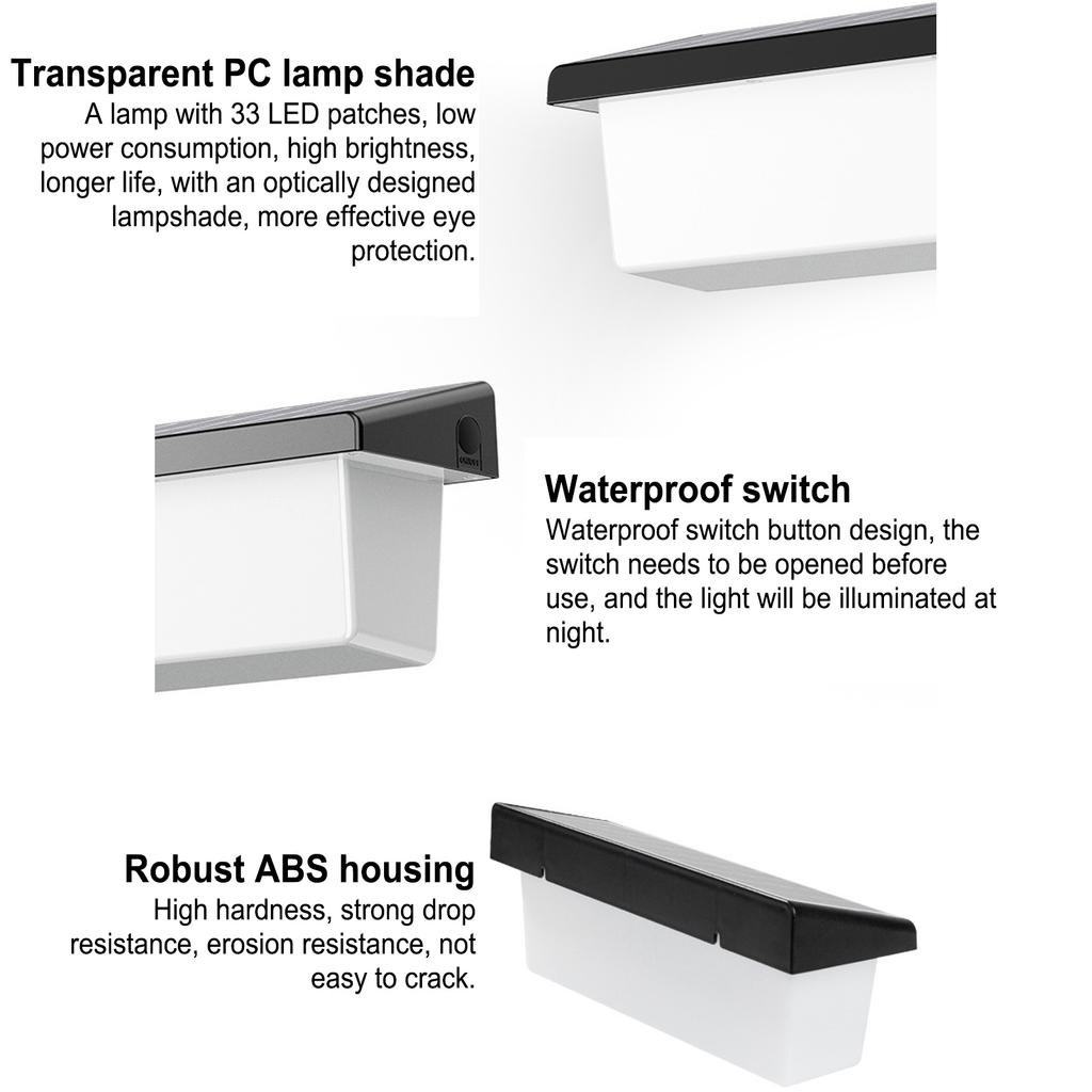 Уличный солнечный настенный светильник ABS PC датчик движения PIR IP54 водонепроницаемый современный солнечный индукционный фонарь для забора для сада двора патио крыльца подъездной дорожки