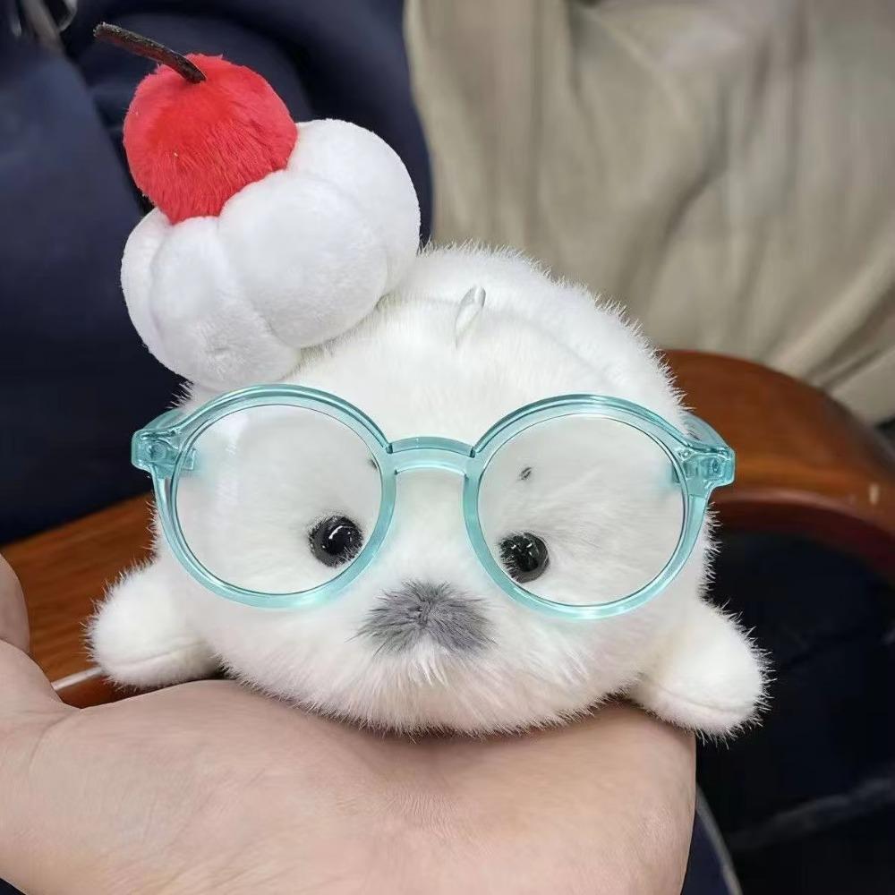 Palm Sized Seal Stuffed Doll Soft Fluffy Seal Keychain Seal Plush Toy  Home Decoration