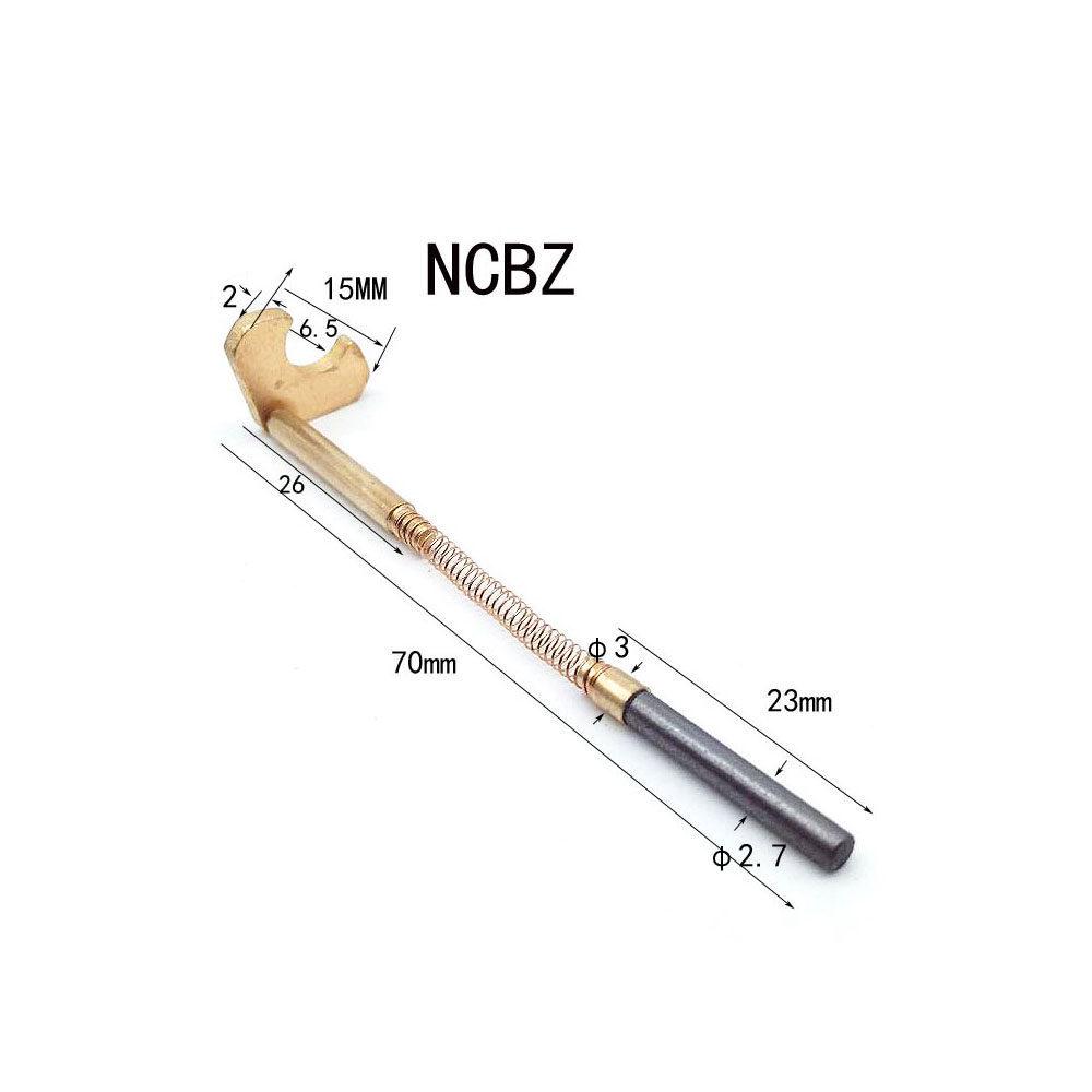 TSK AWD300T Spindle Motor Slotting Machine Carbon Brush, 2.7x18mm, Total Length 47mm, with 3x17mm Copper Bushing.