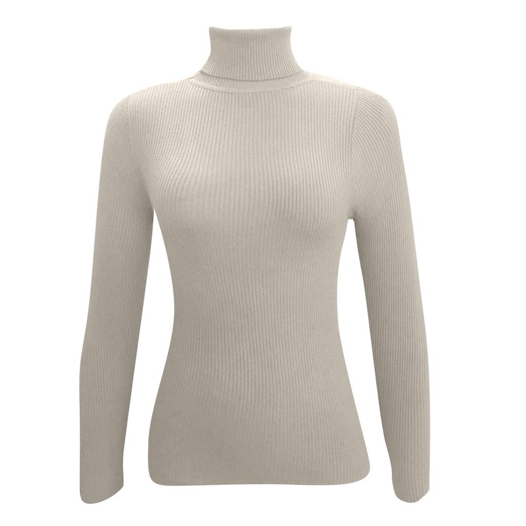 Women's Fashion Casual Solid Color Sweater Long Sleeve Slim Sweater Pullover Top