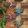 Metal Gecko Wall Decor Wall-mounted Colorful Gecko Figurine Wall Art Gecko Decoration for Garden Indoor Outdoor Decor Housewarming Gift
