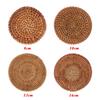 Round Kitchen Handmade Cup Mats Table Padding Bowl Pad Rattan Coasters
