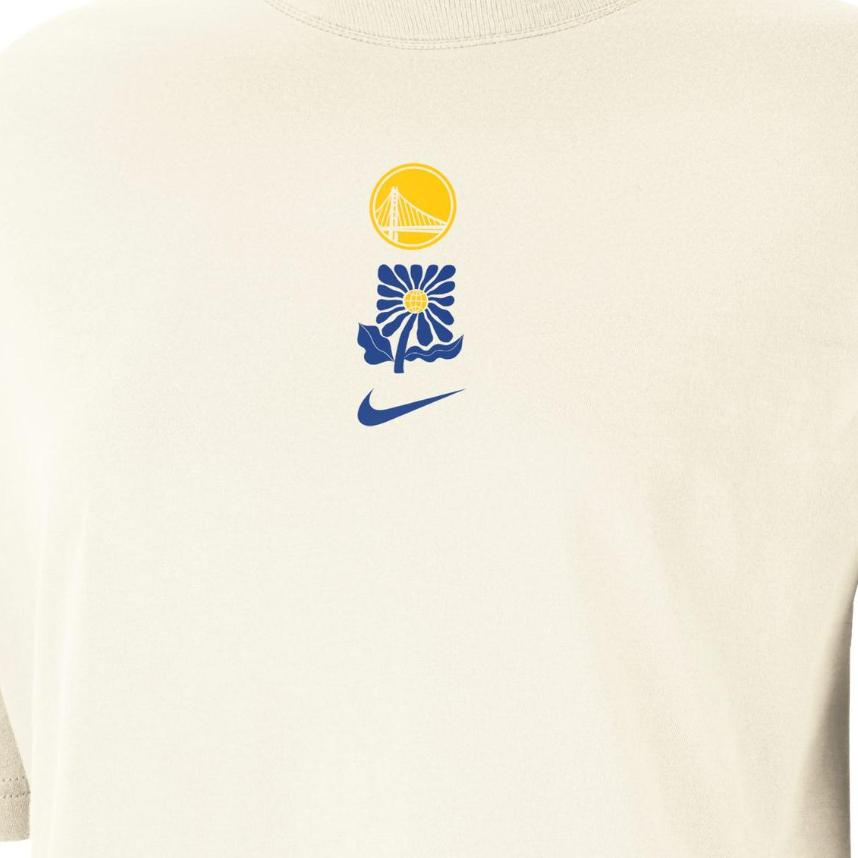Nike Футболка с коротким рукавом и круглым вырезом из хлопка с принтом, женские футболки, цвет Off-White FV9370-901