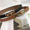 New Fashion Retro Genuine Leather Adjustable Gold Buckle Belt Women Thin Cowskin Belts Female Jeans Dress Waistband