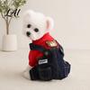 Durable Outdoor Dog Wear Stylish Sweatshirt Jumpsuit Four Legged Outfit Cute Bear Outfit Embroidery Denim Romper Pants Onesie Clothes for