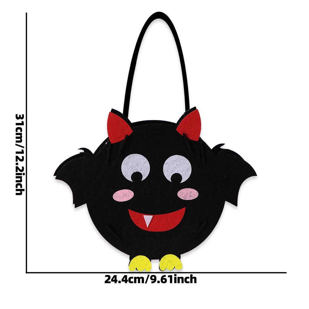 Felt Material Halloween Trick-or-Treat Bag Non-woven Tote Handheld Size Halloween Gift Bag Stereo Design Classic Elements