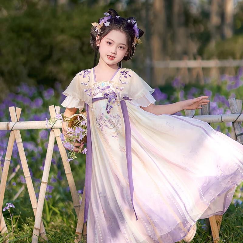 Летнее китайское платье-фея Hanfu для девочек Qibai