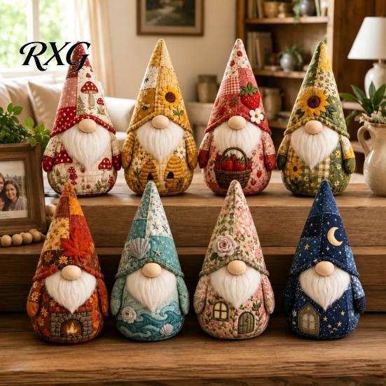 Sewing Kit for Adults DIY Gnome Patchwork Kit, Craft Set, Cute Relaxing Activity Fabric And Beginners, Handmade Gift Pre-cut