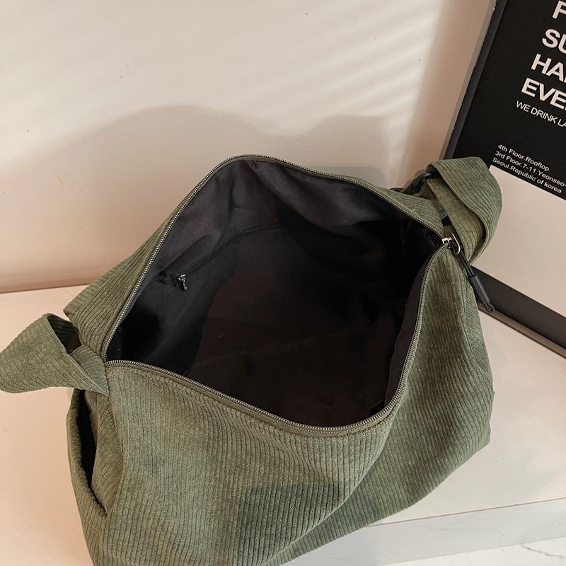 New Corduroy Tote Bag Women's Commuting Large-capacity Student Class Shoulder Handbag Simple Work Messenger Bag