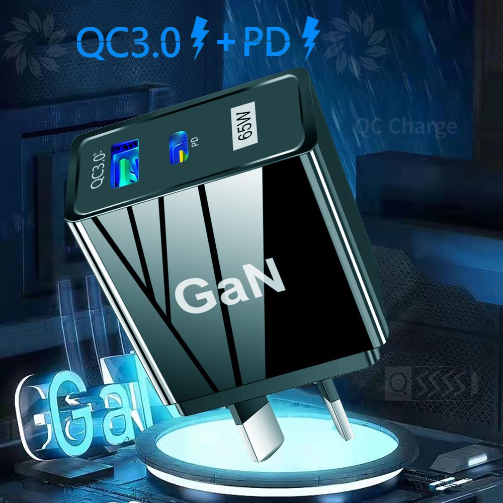 33 Вт GaN USB-зарядное устройство для мобильных телефонов QC 3.0 с вилкой US/EU/UK для быстрой зарядки