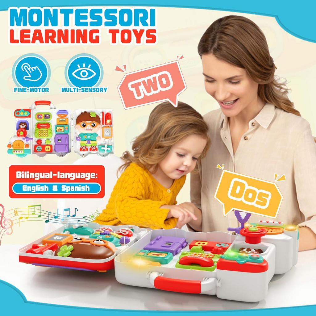 Бизиборд Монтессори Игрушки для Малышей 2-3 Лет Образовательная Обучающая Игрушка Развитие Мелкой Моторики Подарок на День Рождения