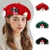 Teens Girls Christmas Beret Festival Thick Beret Woman Windproof Outdoor Painter Hat Christmas Photography Beret Hat