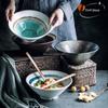 Набор столовых приборов в японском стиле Керамическая миска Бытовая большая миска для супа с рисовой лапшой Рамен Кухонная посуда Посуда для микроволновой печи