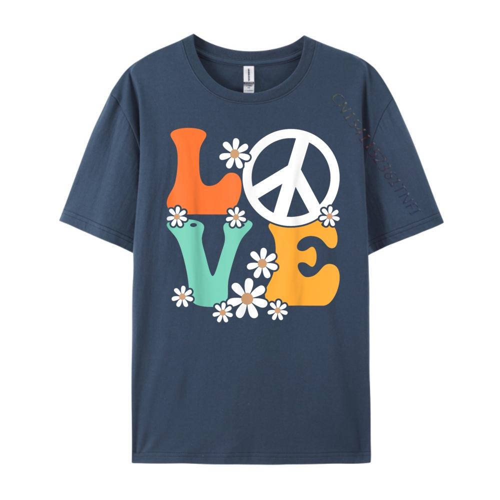 Peace Sign Love 60s 70s Costume Groovy Hippie Theme Party Funny Shirts Women Anime T Shirts Mother's Day