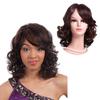 Synthetic Curly Wig for Women Shoulder Length Wigs With Bangs Natural Mixed Black Brown Blonde Ladies Wig Daily Use Heat Resistant Fiber
