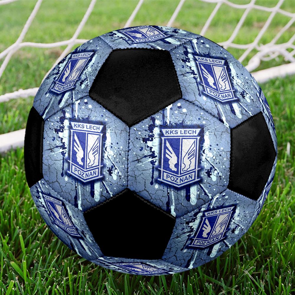 Kks Lech Poznan Indoor Soccer Ball Colorful Machine Stitched PVC Size 5 Team Training Competition Ready Durable High-Bounce Cool Sports Gift