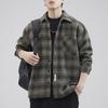 New Japanese Retro Plaid Jacket Loose Casual Men's Long-sleeved Shirt American Style